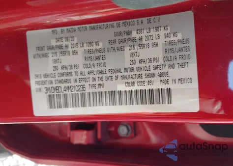 2021 Mazda Cx-30 Premium from USA, damaged, VIN 3MVDMBDL4MM210236